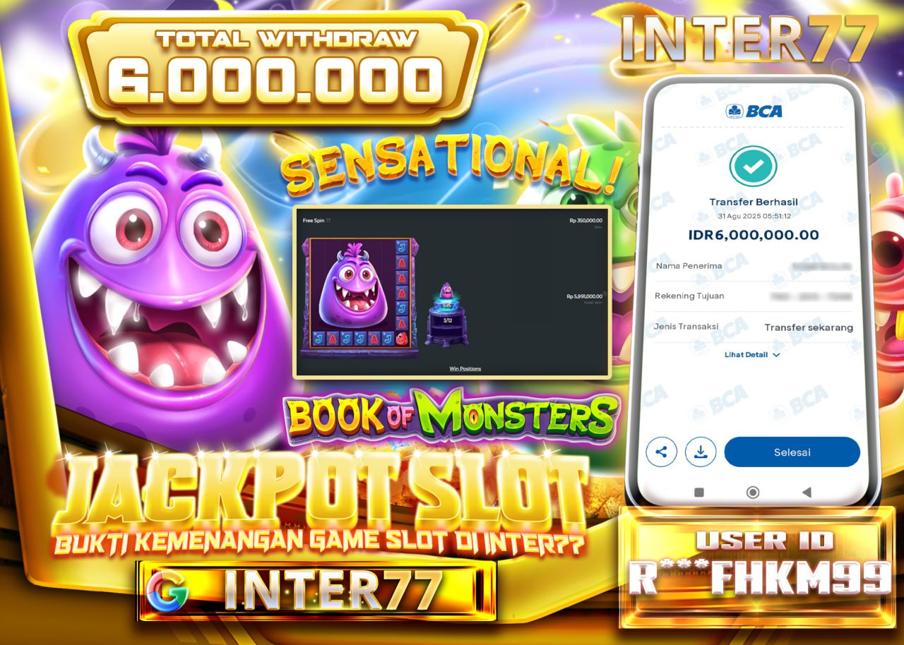 R***FKHM99 JACKPOT SLOT BOOK OF MONSTERS Rp.6.000.000 - LUNAS